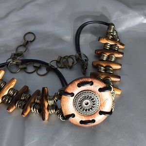 Wood and brass artisan belt